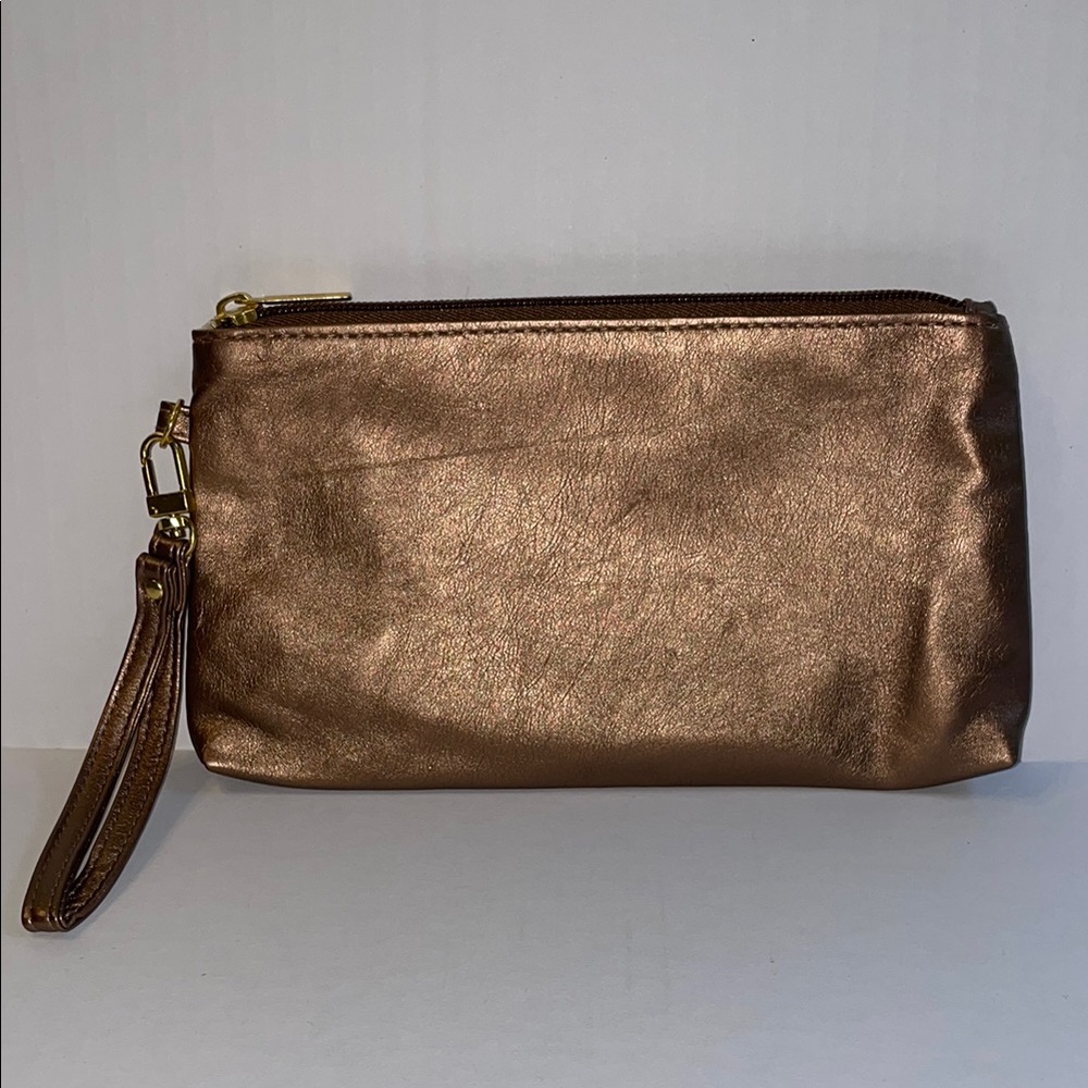 Laura Geller Bronze Wristlet Makeup Accessories Travel Pouch